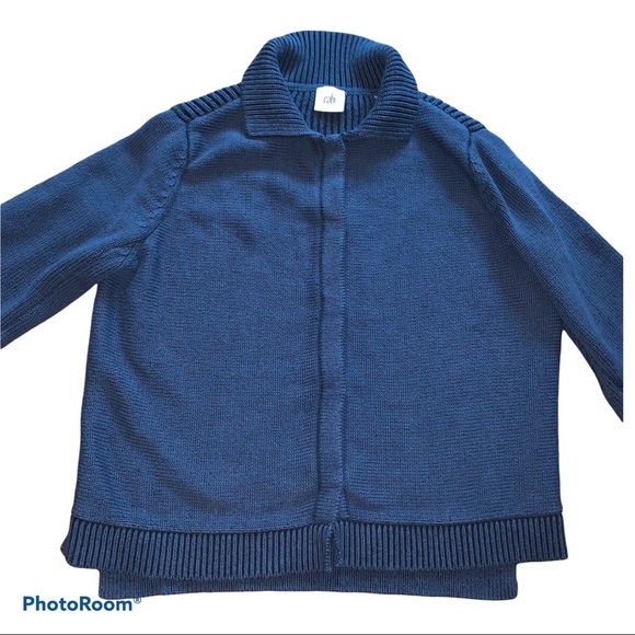 CAbi Navy Pursuit Snap Front Cardigan Sweater size Medium - Picture 3 of 8